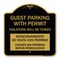 Signmission Guest Parking with Permit Violators Will Be Towed Estacionamento De Visita Con Permis, BG-1818-23927 A-DES-BG-1818-23927 - alternate 1